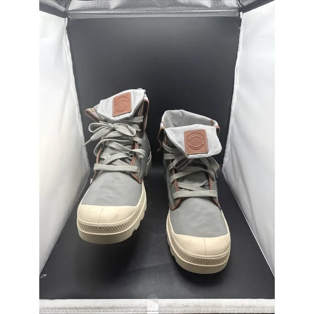 Palladium Baggy Canvas Boots Gray Fold Down High Top Men’s US 14 EU 48 73457